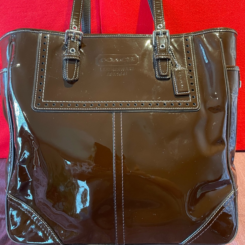 Chocolate brown Coach Tote